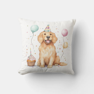 Happy Birthday Golden Retriever Dog Kissen
