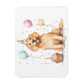 Happy Birthday Golden Retriever Dog Magnet (Vertikal)