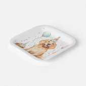 Happy Birthday Golden Retriever Dog Pappteller (Gewinkelt)