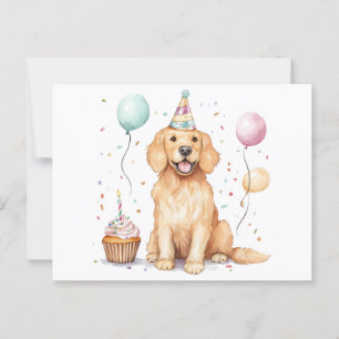 Happy Birthday Golden Retriever Dog Postkarte