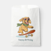 Happy Birthday Golden Retriever Dog Skateboarding Geschenktütchen (Vorderseite)