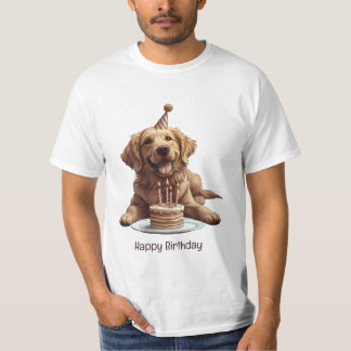 Happy Birthday Golden Retriever Dog T-Shirt