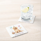 Happy Birthday Golden Retriever Dog Untersetzer (Vor Ort)