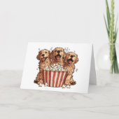 Happy Birthday Golden Retriever Dogs Movie Popcorn Karte (Vorderseite)