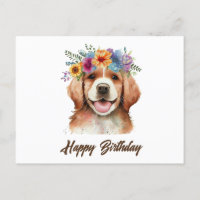 Happy Birthday Golden Retriever Hund und Blume