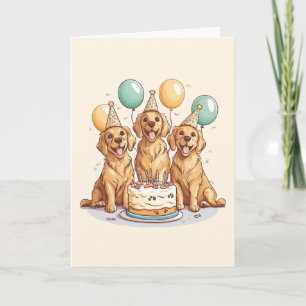 Happy Birthday Golden Retriever Hunde Karte