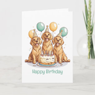 Happy Birthday Golden Retriever Hunde Karte