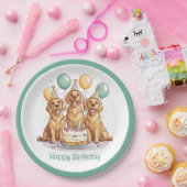 Happy Birthday Golden Retriever Hunde Pappteller (Party)