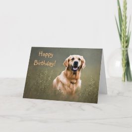Happy Birthday Golden Retriever Karte
