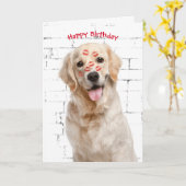 Happy Birthday Golden Retriever Karte (Gelbe Blume)