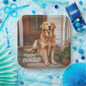 Happy Birthday Golden Retriever Pappteller (Party)