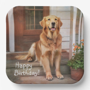 Happy Birthday Golden Retriever Pappteller