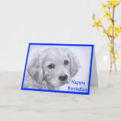 Happy Birthday Golden Retriever Puppy Card Karte (Gelbe Blume)
