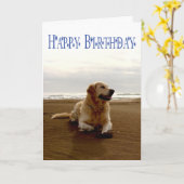 Happy Birthday Golden Retriever Puppy Dog Karte (Gelbe Blume)