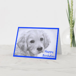Happy Birthday Golden Retriever PuppyCard Karte