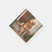 Happy Birthday Golden Retriever Serviette (Ecke)