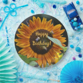 Happy Birthday Golden Sunflower Pappteller (Party)