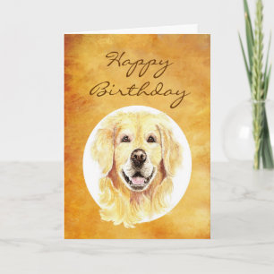 Happy Birthday Golden Years, Golden Retriever Karte