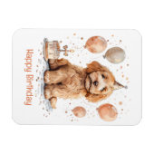 Happy Birthday Goldendoodle Hund Birthday Cake Magnet (Horizontal)