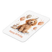 Happy Birthday Goldendoodle Hund Birthday Cake Magnet (Linke Seite)