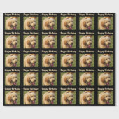 Happy Birthday Goldendoodle Hund Geschenkpapier (Flach)