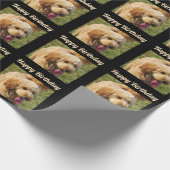 Happy Birthday Goldendoodle Hund Geschenkpapier (Ecke)