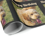 Happy Birthday Goldendoodle Hund Geschenkpapier (Rolleneckpunkt)