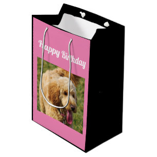Happy Birthday Goldendoodle Hund Mittlere Geschenktüte