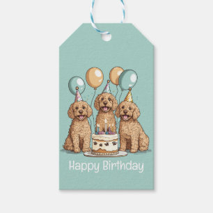 Happy Birthday Goldendoodle Hunde Geschenkanhänger
