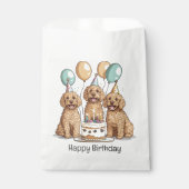 Happy Birthday Goldendoodle Hunde Geschenktütchen (Vorderseite)