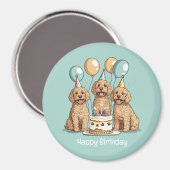 Happy Birthday Goldendoodle Hunde Magnet (Vorderseite/Rückseite)