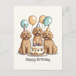 Happy Birthday Goldendoodle Hunde Postkarte