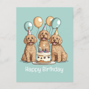 Happy Birthday Goldendoodle Hunde Postkarte