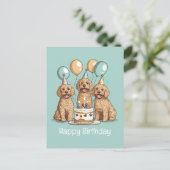 Happy Birthday Goldendoodle Hunde Postkarte (Stehend Vorderseite)