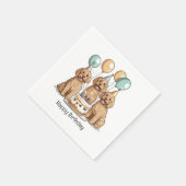 Happy Birthday Goldendoodle Hunde Serviette (Ecke)