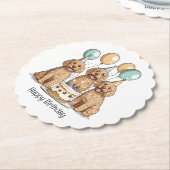 Happy Birthday Goldendoodle Hunde Untersetzer (angewinkelt)