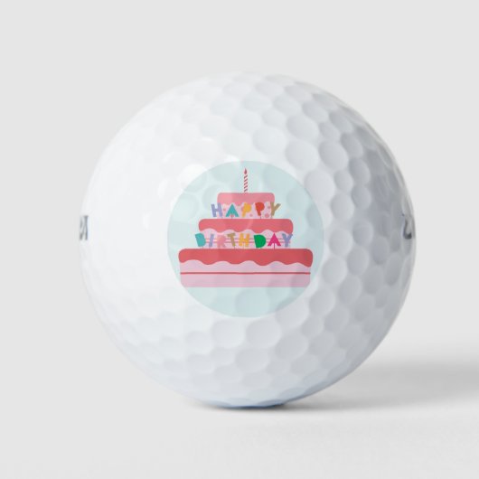 Happy Birthday Golf Balls Golfball (Vorderseite)