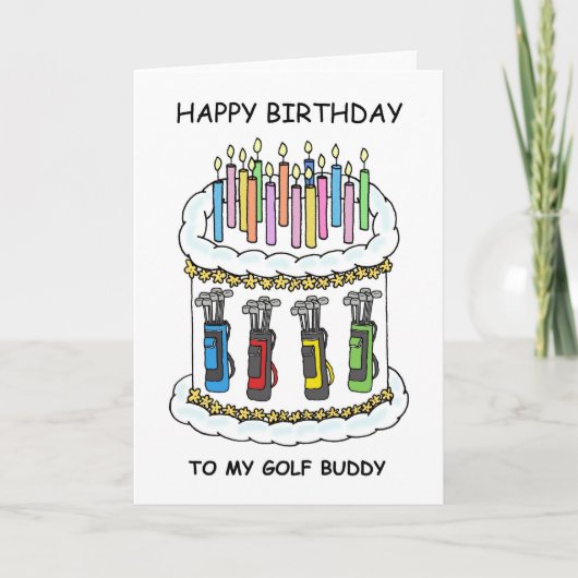 Happy Birthday Golf Buddy Karte (Vorderseite)