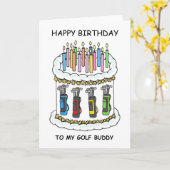 Happy Birthday Golf Buddy Karte (Gelbe Blume)