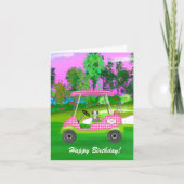 Happy Birthday Golf Cart mit Niedlichem Schnauzer Karte (Vorderseite)