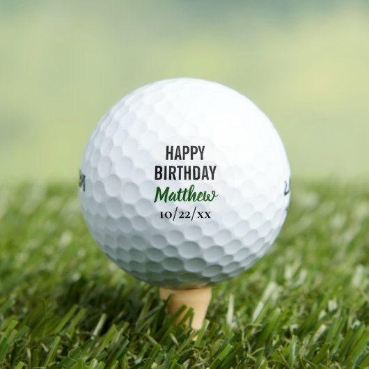 Happy Birthday Golfer Moderne Typografie Golfball (Insitu T-Shirt)