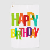 Happy Birthday Golfhandtuch (Vorderseite)