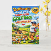 Happy birthday golfing brother and his boss karte (Gelbe Blume)