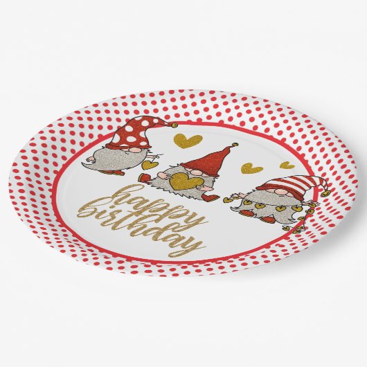 Happy Birthday Gomes Paper Plate Pappteller (Schrägansicht)