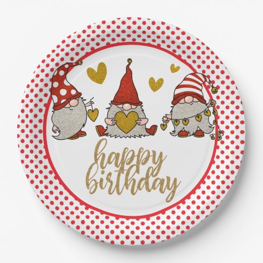 Happy Birthday Gomes Paper Plate Pappteller (Vorderseite)