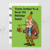 Happy Birthday - Good Old Party (alter Mann) Einladung (Vorne/Hinten)