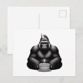 Happy Birthday Gorilla Postkarte (Vorne/Hinten)