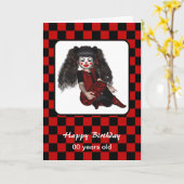 Happy Birthday Gothic Karos Clown Kid Card Karte (Gelbe Blume)