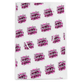 Happy Birthday Graffiti Pink & White Bag Mittlere Geschenktüte (Vorderseite)