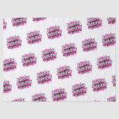 Happy Birthday Graffiti Pink & White Seidenpapier (Vorderseite)